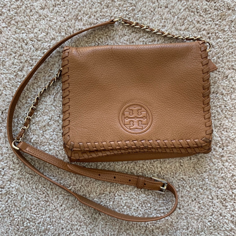 Tory Burch Brown Leather Cross Body Bag